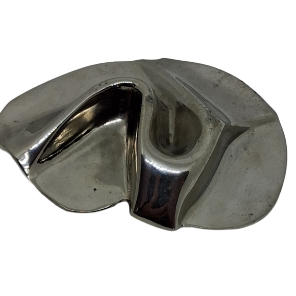 80s Deborah Marinoff Charmant Beverly Hills Silver Tone Sculptural Belt Buckle main image 5